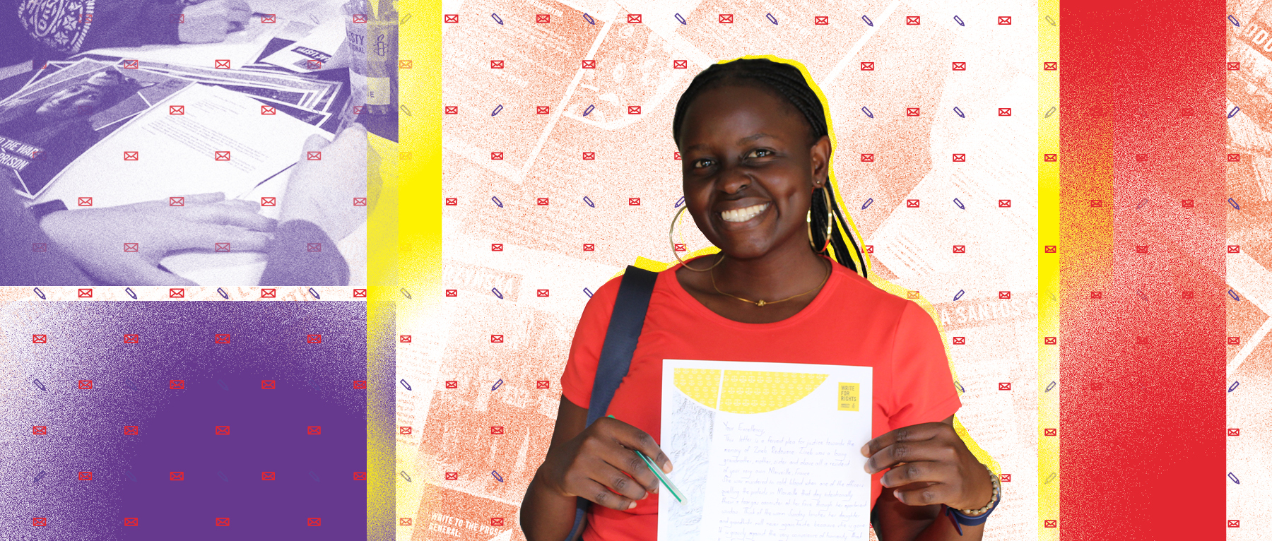 Grafika przedstawiająca kobietę trzymającą list. Grafika jest odnośnikiem do wpisu "Trwa Maraton Pisania Listów".