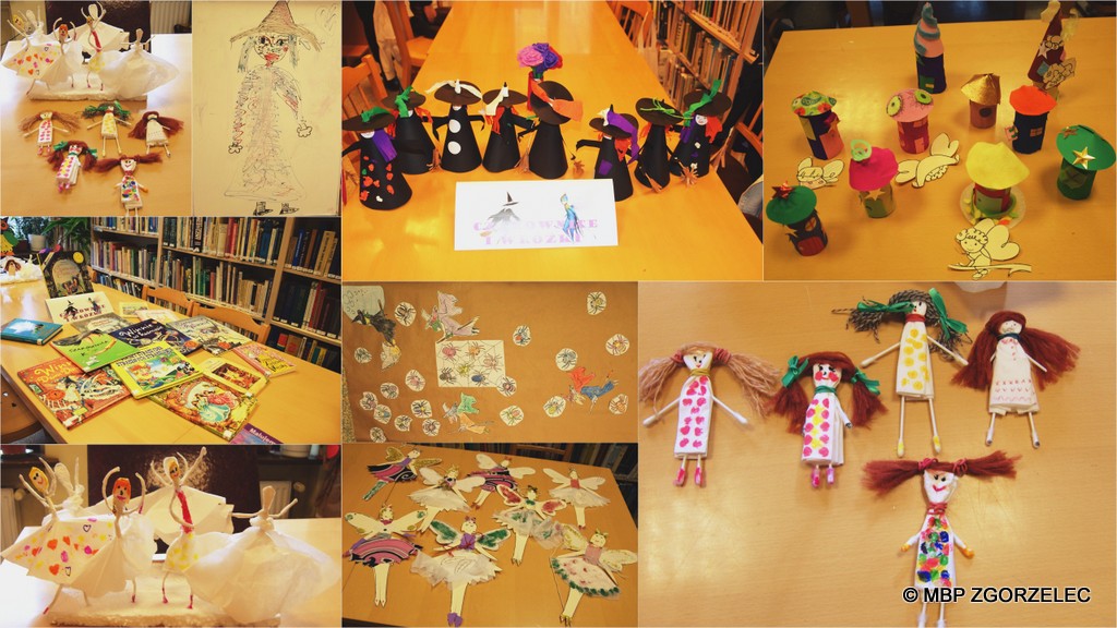 Prace plastyczne wykonane przez dzieci przedstawiające wróżki i czarownice