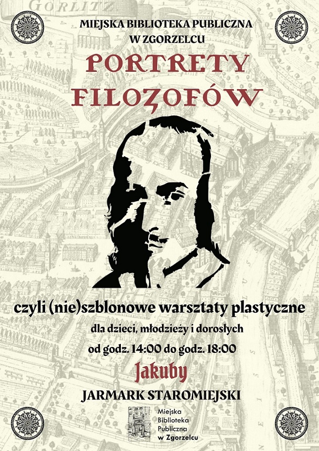 Plakat informujący o warsztatach plastycznych podczas Jakubów - Jarmarku Staromiejskiego.