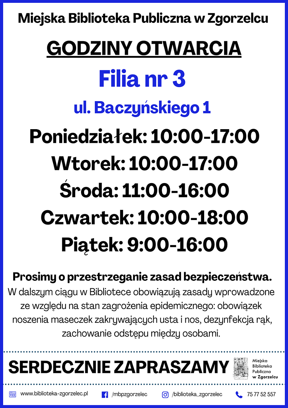 Filia nr 3 przy ul. Baczyńskiego 1 ponownie otwarta od 1 lutego