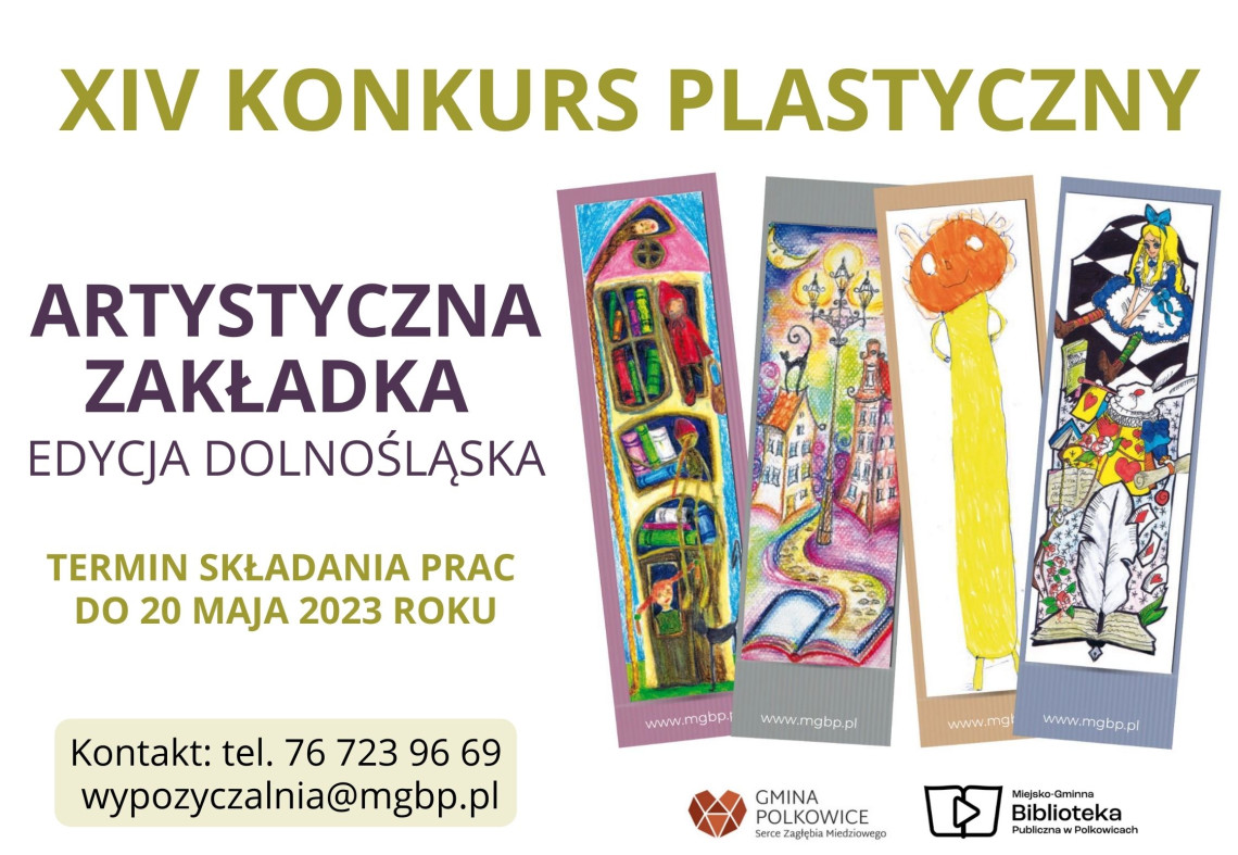 Plakat promujący konkurs plastyczny "Artystyczna zakładka".