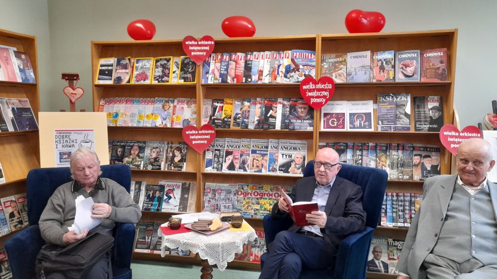 Biblioteka z Orkiestrą - Spotkanie Dyskusyjnego Klubu Książki "Literiada" w Czytelni MBP z okazji 33. Finału WOŚP.