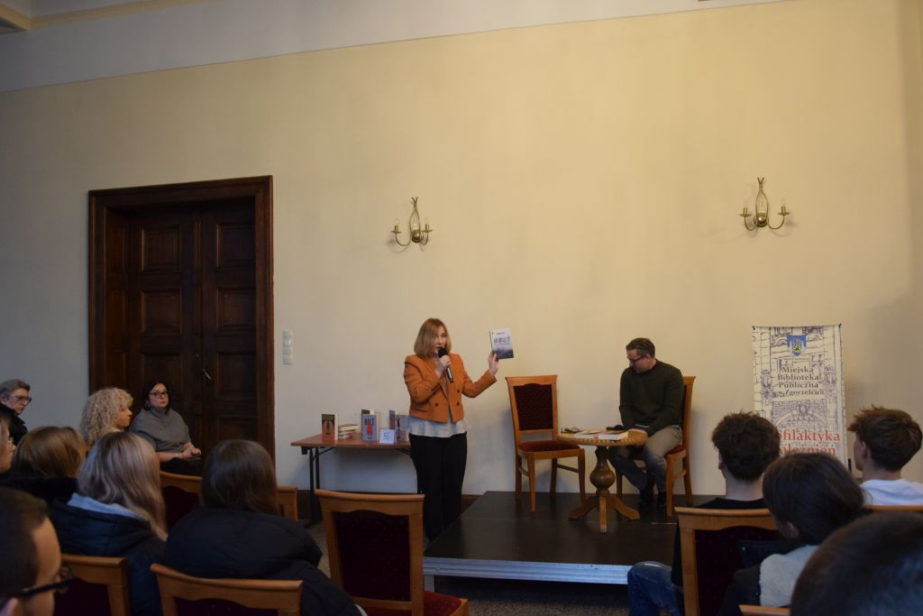 Spotkanie uczniów Zespołu Szkół Zawodowych i&nbsp;Licealnych w&nbsp;Zgorzelcu z&nbsp;Jakubem Zającem.