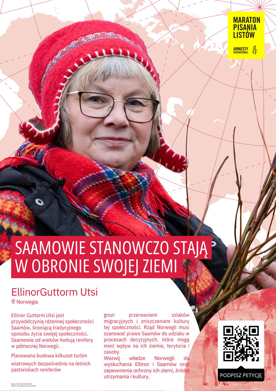 Maraton Pisania Listów. Ellinor Guttorm Utsi (Norwegia): Saamowie stają stanowczo w obronie swojej ziemi. Maraton Pisania Listów. Ellinor Guttorm Utsi (Norwegia): Saamowie stają stanowczo w obronie swojej ziemi.