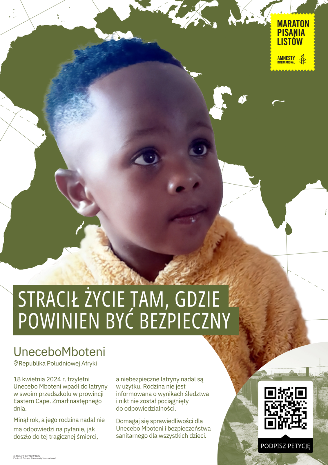 Maraton Pisania Listów. Unecebo Mboteni (RPA): Stracił życie tam, gdzie powinien być bezpieczny. Maraton Pisania Listów. Unecebo Mboteni (RPA): Stracił życie tam, gdzie powinien być bezpieczny.