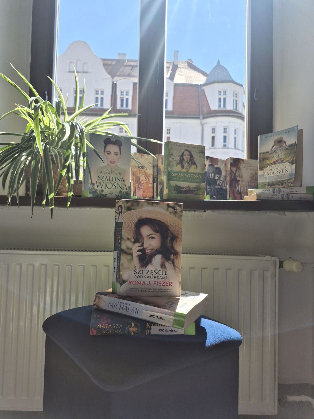 Książki w Wypożyczalni przy ul. Bohaterów Getta 1. Zdjęcie jest odnośnikiem do wpisu o otwarciu Wypożczalni w sobotę, 18 kwietnia.