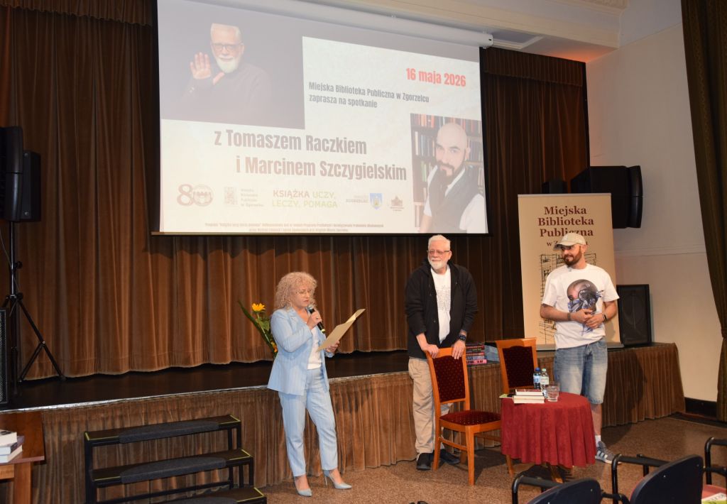 Spotkanie z&nbsp;Tomaszem Raczkiem i&nbsp;Marcinem Szczygielskim w&nbsp;Zgorzelcu.
