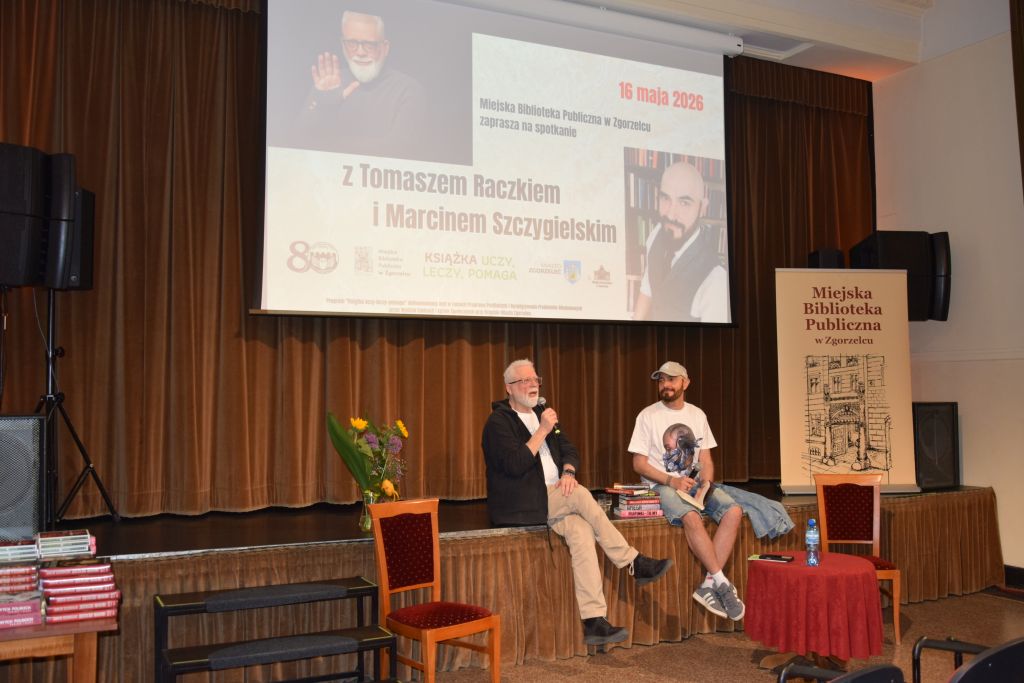 Spotkanie z&nbsp;Tomaszem Raczkiem i&nbsp;Marcinem Szczygielskim w&nbsp;Zgorzelcu.