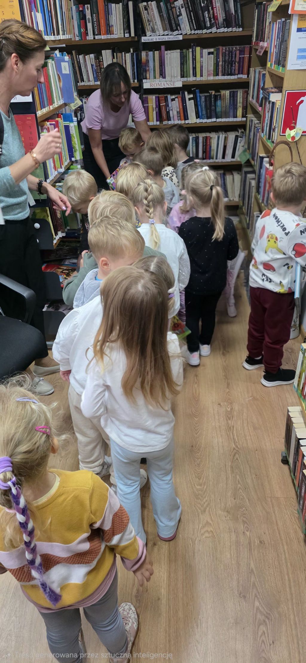 Spotkanie czterolatków w bibliotece. Filia nr 4. Zdjęcie edytowane przy użyciu AI. Spotkanie czterolatków w bibliotece. Filia nr 4. Zdjęcie edytowane przy użyciu AI.